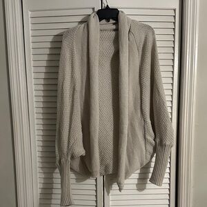 Cozy Oatmeal/Gray Cream Women's Cocoon Sweater Wrap Small/Medium